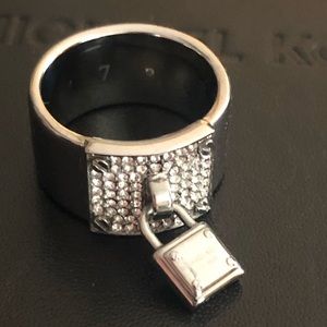 COPY - Michael Kors Silver Pave Lock Ring SZ 7